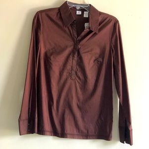 Saks Brown long slv top Size 2